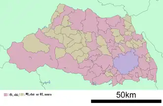 Kaart van de prefectuur Saitama