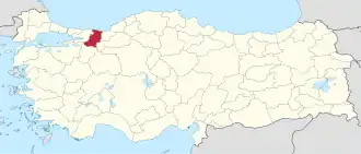 Kaart van Sakarya