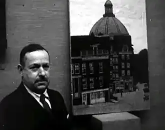 Sal Meijer met het werk Koepelkerk, 1932