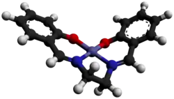 Ruimtelijk model van een salcomine-molecuul