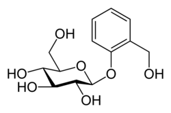 Structuurformule van D(−)-salicine