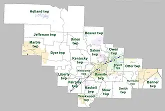 Kaart van Saline County