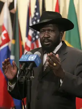 Salva Kiir Mayardit, eerste president van Zuid-Soedan, sinds de onafhankelijkheid in 2011