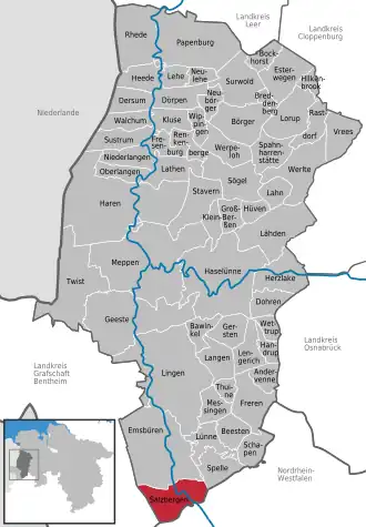 Kaart van Salzbergen