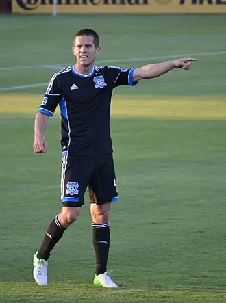 Cronin in het shirt van San Jose Earthquakes
