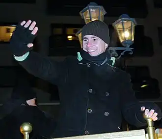 Sam Gooris tijdens VTM kerstparade in Genk, 2008