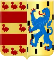 Het voorstel voor het dorpswapen van Sambeek uit 1992, in historische kleuren