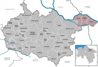 Kaart van Samtgemeinde Elbmarsch