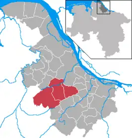 Kaart van Samtgemeinde Fredenbeck