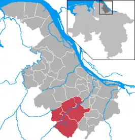 Kaart van Samtgemeinde Harsefeld