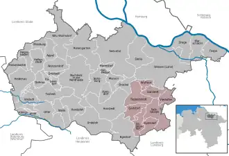 Kaart van Samtgemeinde Salzhausen