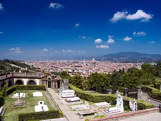 Panorama over Florence vanaf de begraafplaats