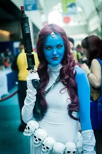 Cosplayer als Mystique tijdens San Diego Comic Con 2014.