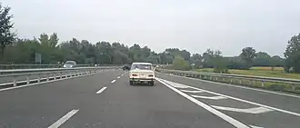 De A54 bij San Martino Siccomario