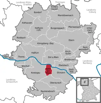 Kaart van Sand am Main