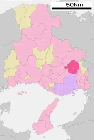 Situering van Sanda in de prefectuur Hyogo