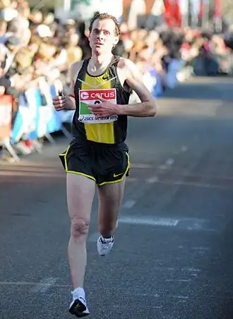 Tijdens NK 10 km (2008) in Schoorl