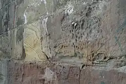 Verweerde zandstenen parementblokken