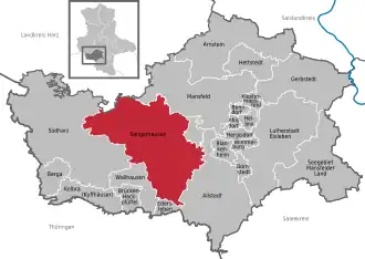 Kaart van Sangerhausen