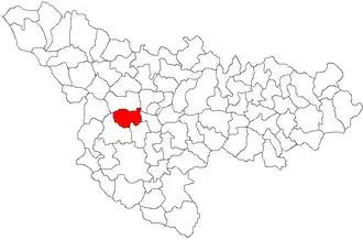 Kaart van Sânmihaiu Român