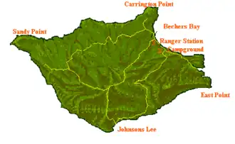 Kaart van Santa Rosa Island