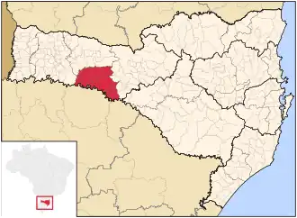 Ligging van de Braziliaanse microregio Concórdia in Santa Catarina
