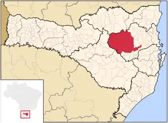 Ligging van de Braziliaanse microregio Rio do Sul in Santa Catarina