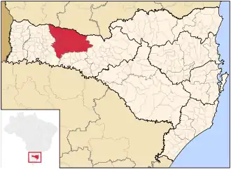 Ligging van de Braziliaanse microregio Xanxerê in Santa Catarina