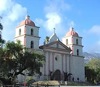 Het missiegebouw in Santa Barbara
