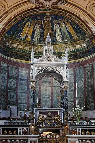 Santa Cecilia in Trastevere: apsis, ciborium en confessio