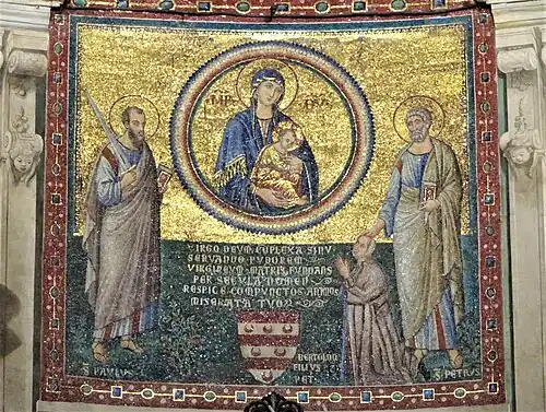 Mozaïek met kardinaal Stefaneschi