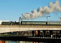 Een stoomtrein in Belfast