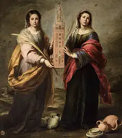 Santa Justa en Santa Rufina van Bartolomé Murillo