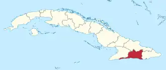 Ligging van Santiago de Cuba in Cuba