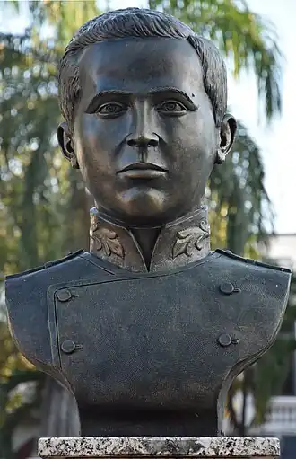 Buste van José Antonio Salcedo in Parque Independencia, Santo Domingo (Dominicaanse Republiek)