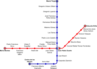 Metrokaart van Santo Domingo
