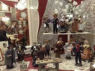 Santons in een etalage