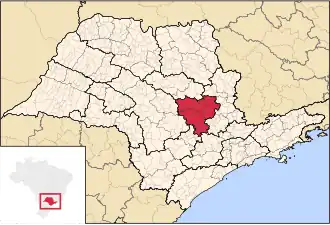 Ligging van de Braziliaanse mesoregio Piracicaba in São Paulo