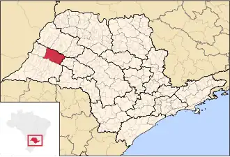 Ligging van de Braziliaanse microregio Adamantina in São Paulo