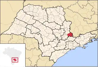 Ligging van de Braziliaanse microregio Amparo in São Paulo