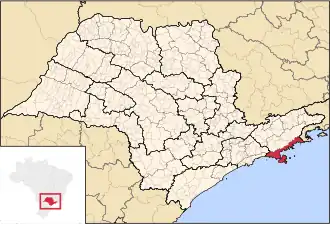 Ligging van de Braziliaanse microregio Caraguatatuba in São Paulo