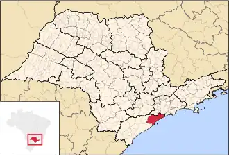 Ligging van de Braziliaanse microregio Itanhaém in São Paulo