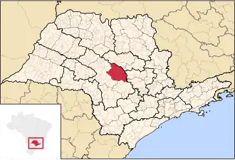 Ligging van de Braziliaanse microregio Jaú in São Paulo