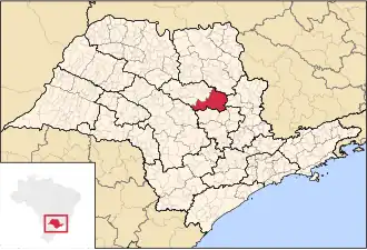 Ligging van de Braziliaanse microregio São Carlos in São Paulo