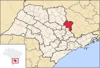 Ligging van de Braziliaanse microregio São João da Boa Vista in São Paulo