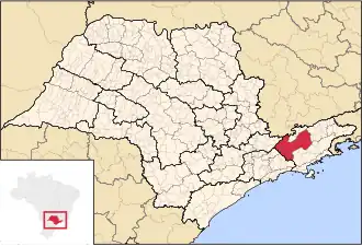 Ligging van de Braziliaanse microregio São José dos Campos in São Paulo