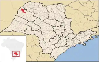 Kaart van Pereira Barreto Estância Turística de Pereira Barreto