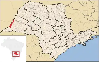 Kaart van Presidente Epitácio Estância Turística de Presidente Epitácio