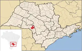 Kaart van Santa Cruz do Rio Pardo