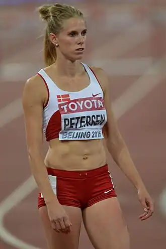 Sara Petersen tijdens de WK van 2015, Peking.